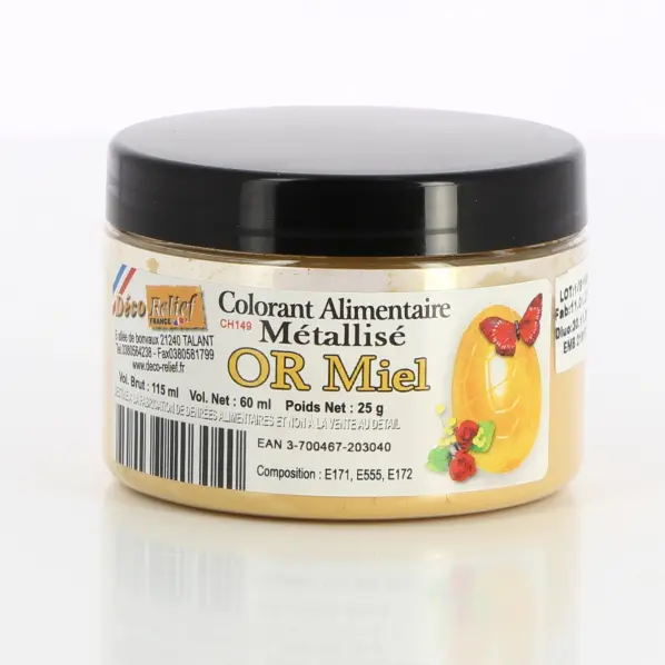 Colorant or miel métallisé (poudre alimentaire) 25 g