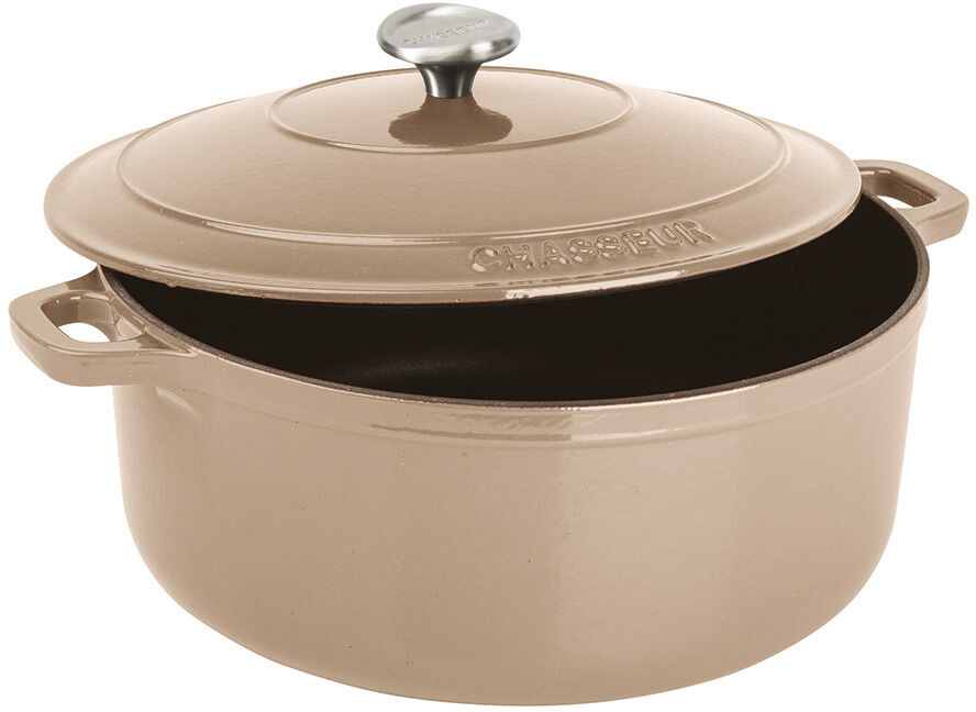 Cocotte En Fonte émaillée Tournus – 3L, Marron/beige, Avec Panier Vapeur – Occasion