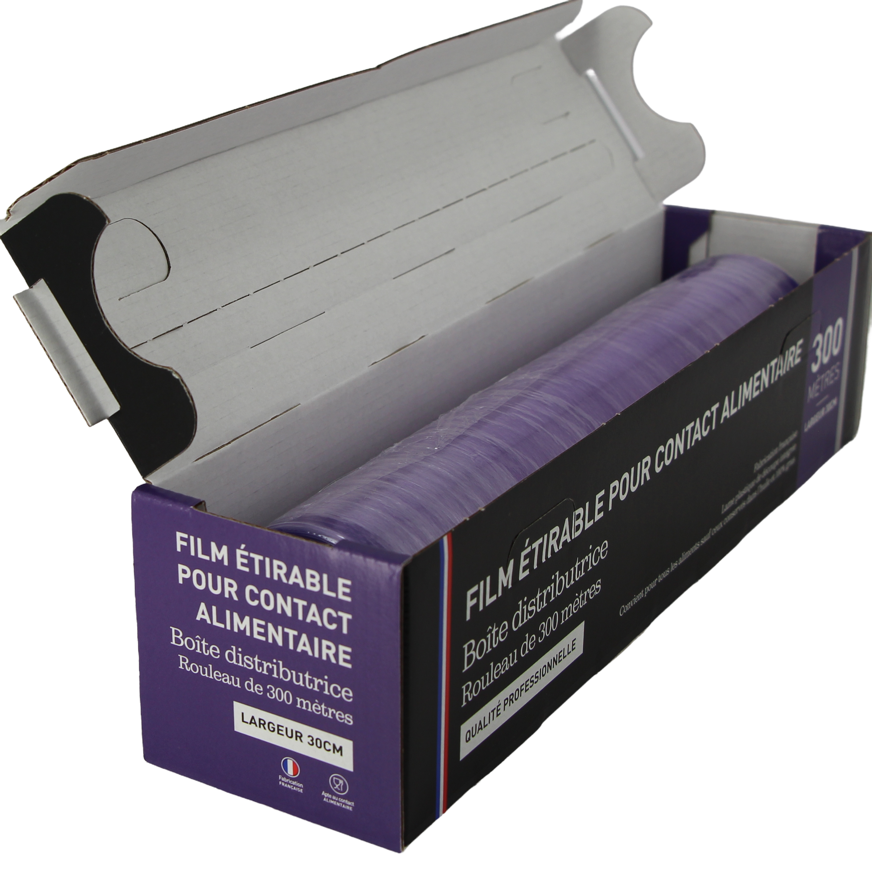 Film Alimentaire Étirable Écoresponsable - Bobine 30 Cm X 300 M - Épaisseur 14 Microns - Pour Conservation Aliments Frais - Fabriqué En France