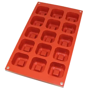 Moule en silicone 15 savarins carrés Silicon Flex