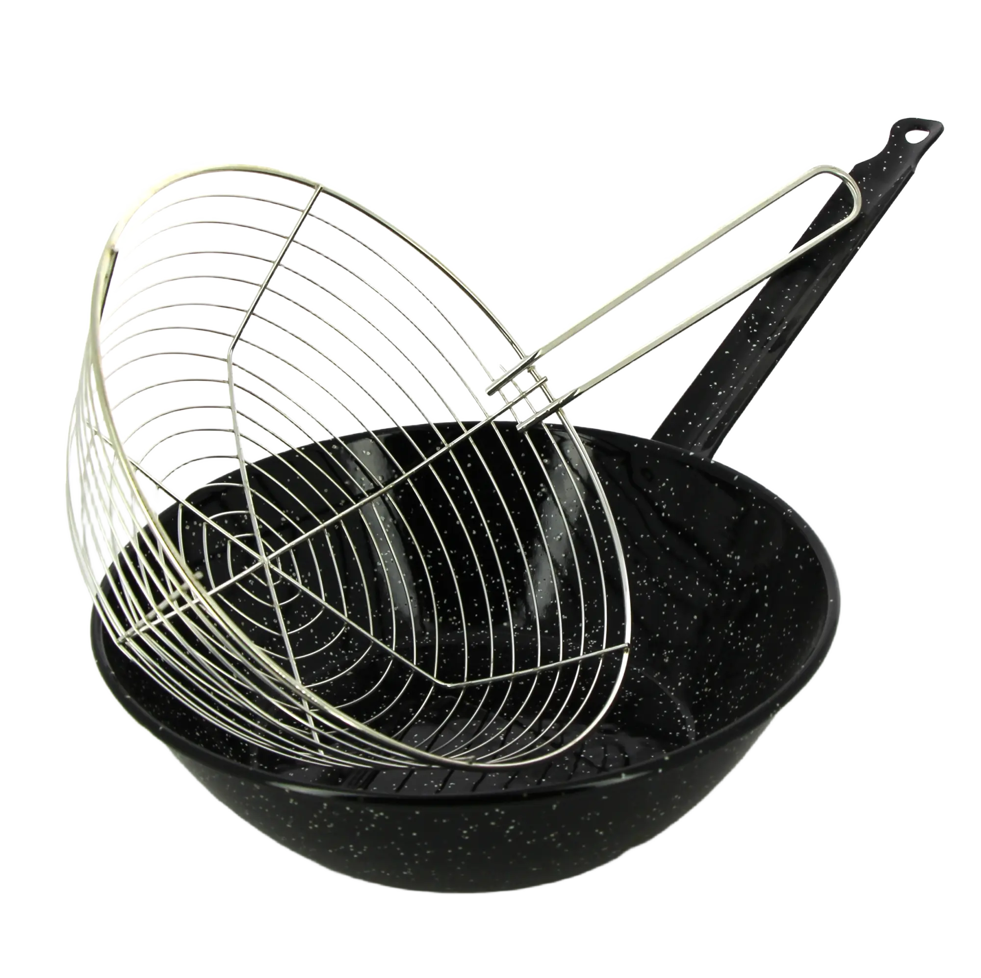 Panier Friteuse à Air 20x20x6 Cm - Acier Inox - Poignée - Compatible Airfryer