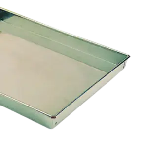 Grande caisse rectangle droite à génoise en fer blanc