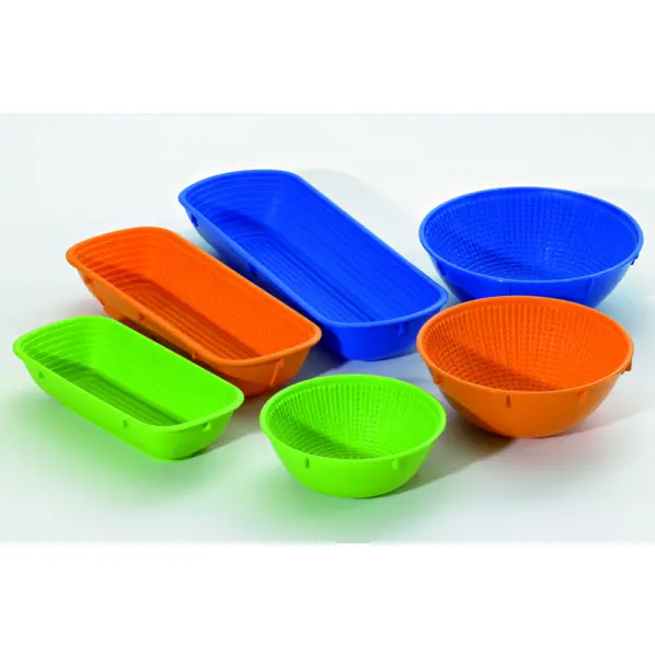 Banneton à pain bleu en polypropylène ovale Ø 42 cm