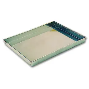 Caisse rectangle évasée à génoise en fer blanc
