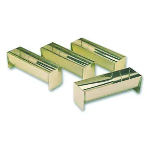 2 gouttières à mini-bûches en fer blanc 13,5 x 3,6 cm