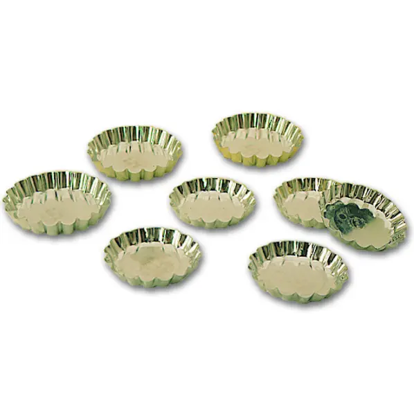 12 moules à tartelette cannelée ronde en fer blanc