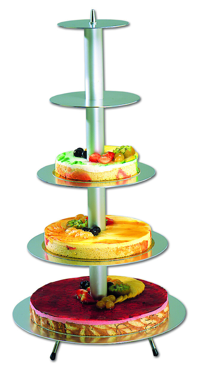 Thermohauser Présentoir à Gâteaux 7 Étages Aluminium Démontable - Diamètres 16 à 50 Cm