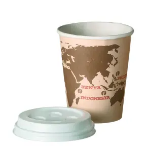 100 couvercles dôme pour gobelets en carton World Map