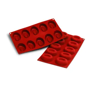 Moule en silicone 10 savarins ovales Silicon Flex