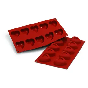 Moule en silicone 10 savarins cœurs Silicon Flex