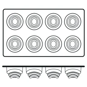 Moule en silicone 8 ronds dégradés Silicon Flex