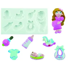 Plaque en silicone Sugarflex Naissance Silikomart