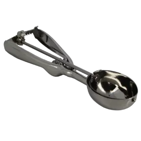 Cuillère à glace ovale avec pince en inox 25 portions