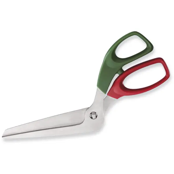 Ciseaux coudés rouge et vert pour pizza