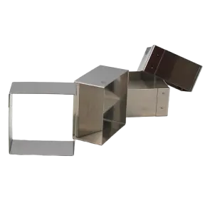 4 nonnettes carrées en inox 5,6 cm - 3