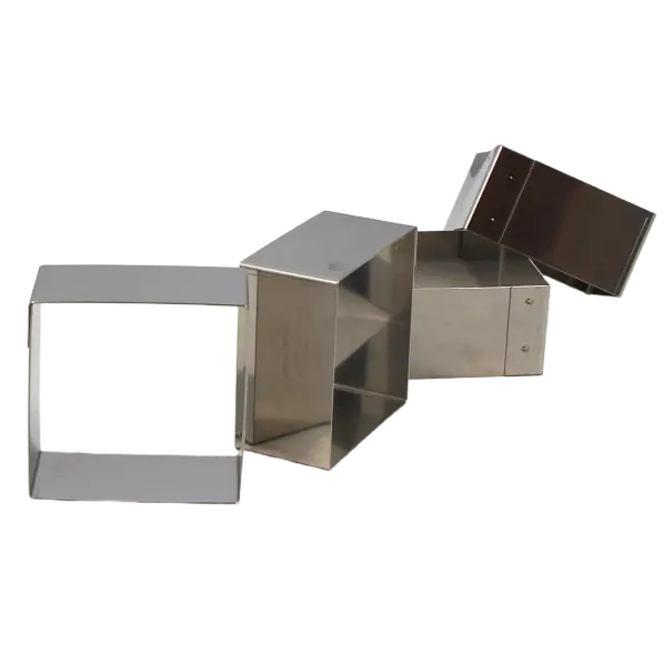 4 nonnettes carrées en inox 5,6 cm