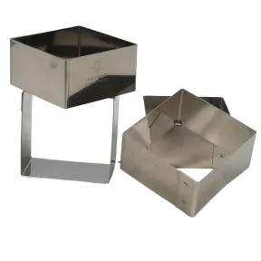 4 nonnettes carrées en inox 5,6 cm - 4