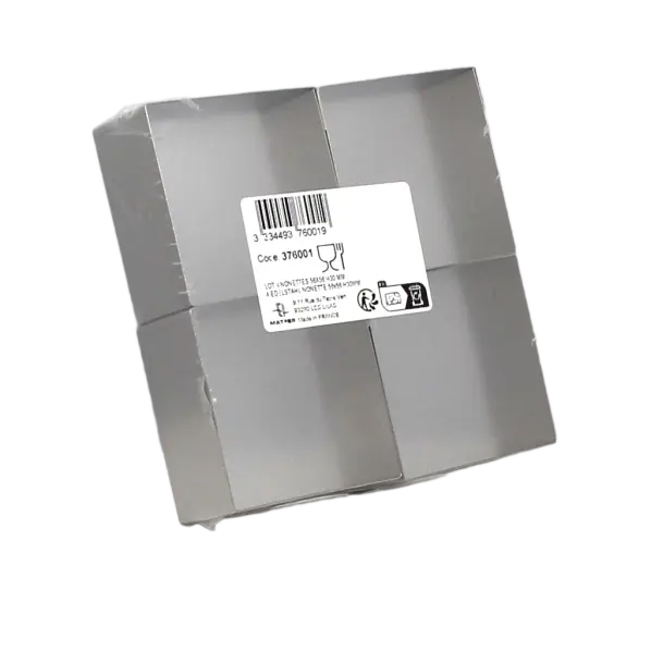 4 nonnettes carrées en inox 5,6 cm