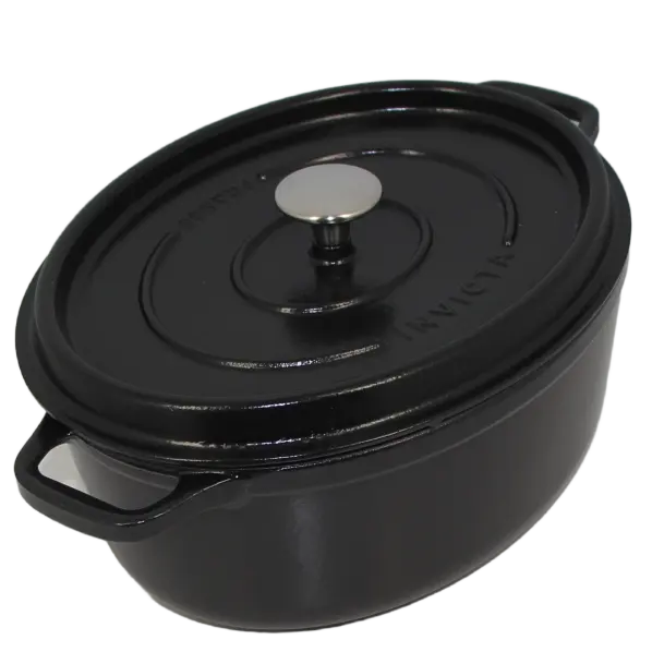 Cocotte en fonte ovale noire Invicta
