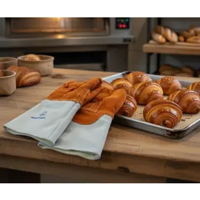 Gants thermiques de boulanger en cuir 20 cm - 3