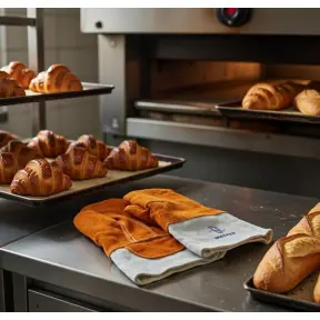 Moufles thermique de boulanger en cuir EN407 10 cm - 3