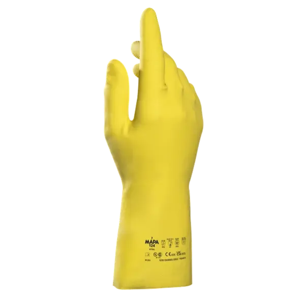 Paire de gants en latex jaune vital 124