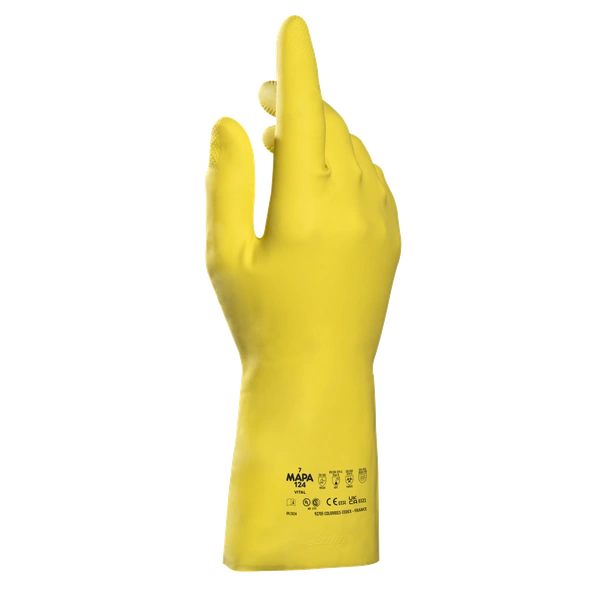 Gants d ménag n latx floqué coton jaun T10 - SINGR - LAT2005.10 au millur prix