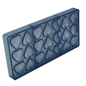 Moule à chocolat coeurs striés