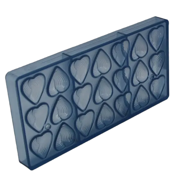 Moule à chocolat coeurs striés