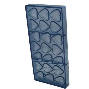 Moule à chocolat coeurs striés - 2