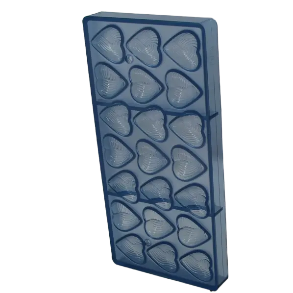 Moule à chocolat coeurs striés