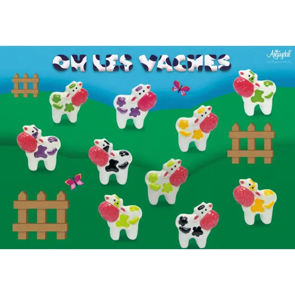 Lot de 100 feves ou santon collection oh les vaches