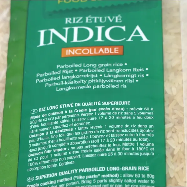 Riz long étuvé INDICA par 5 kg