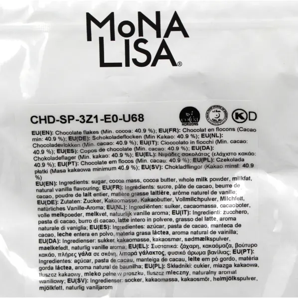 Pailletés super fins en chocolat Barry Mona Lisa 1 kg