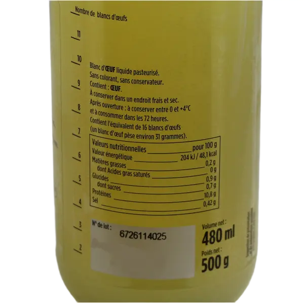 Blanc d’oeuf liquide pasteurisé ROA – 500g