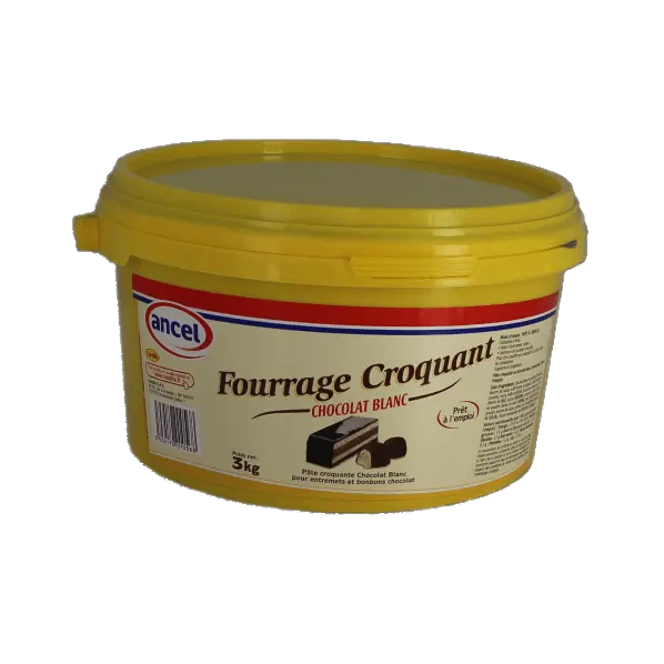fourrage croquant chocolat blanc en seau de 3 kg