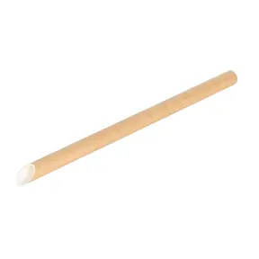100 pailles en papier biseautées Kraft 12 mm