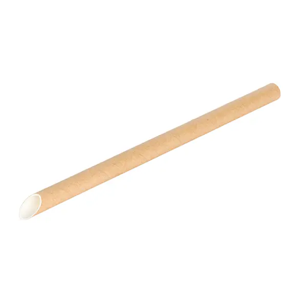 100 pailles en papier biseautées Kraft 12 mm
