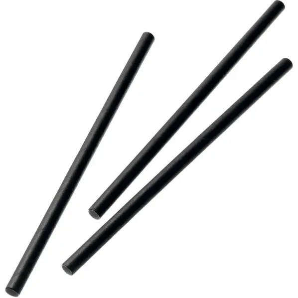 100 pailles en papier unies noires ou blanches 6 mm