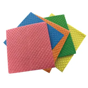 5 lavettes carrées 5 couleurs 18 x 15,5 cm