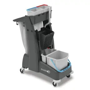 Chariot de ménage avec presse + 2 seaux 15 & 17L