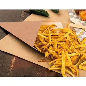 Cornets à frites en carton brun - 2