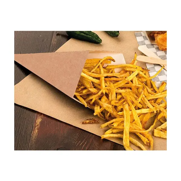 Cornets à frites en carton brun