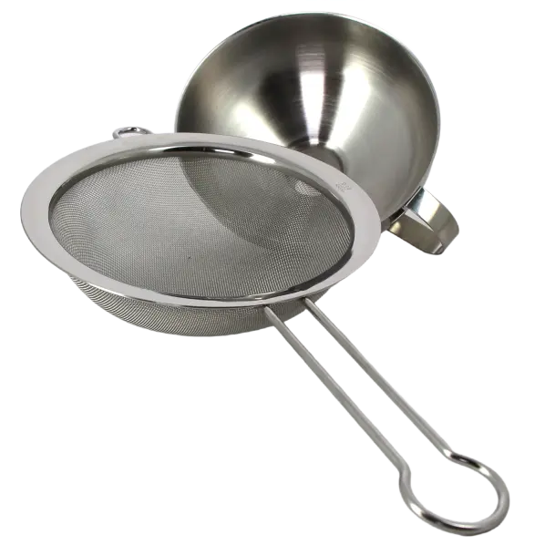 Entonnoir avec tamis en inox amovible pour siphon