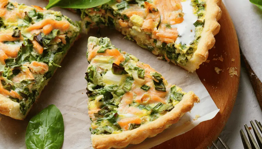 Quiche aux poireaux et saumon