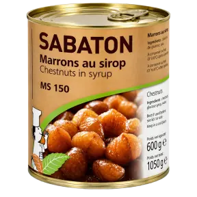 Marrons confits SABATON entiers au sirop boîte 4/4 MS 150