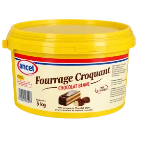 fourrage croquant chocolat blanc en seau de 3 kg