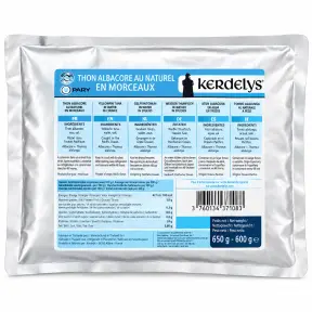 Morceaux de Thon Albacore au Naturel – Poche 650 g KERDELYS