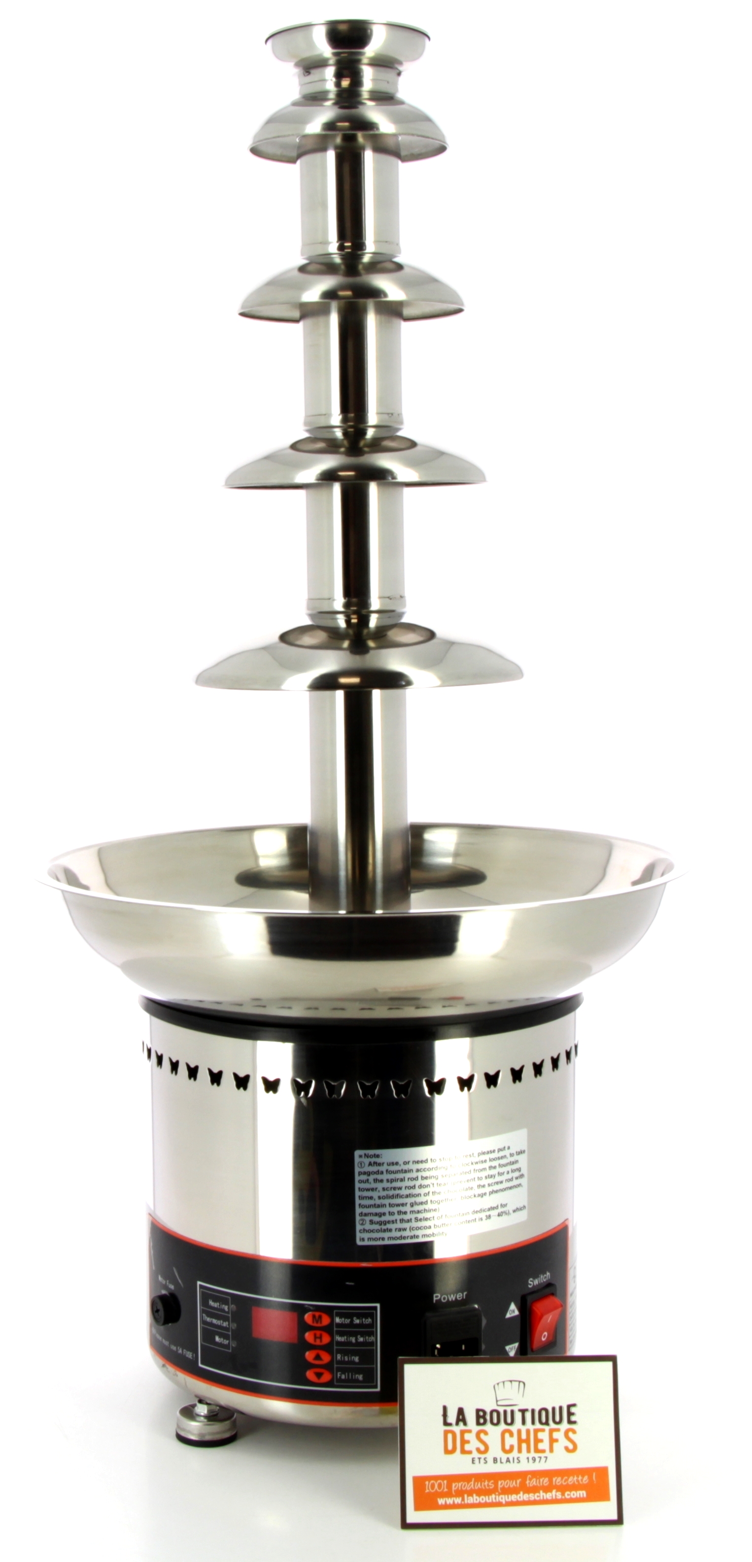 Fontaine à Chocolat Royal Catering RCCF-210 - 5 étages, 4L, 250W - Pour Chocolat, Fromage, Caramel