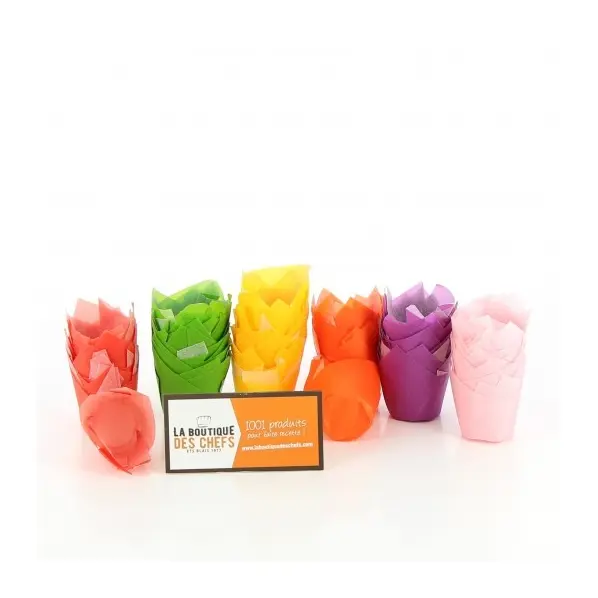 Caissettes à Cupcakes En Papier – Lot De 120 (60 Rouges + 60 Jaunes) – Papier Alimentaire Avec Film PE – Pour Muffins, Glaces, Pop-corn